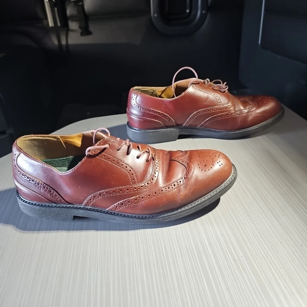 Rockport Brown Leather‎ Brogue Wingtip Oxford Dress Shoes Mens 9.5 M1771 Fair PO